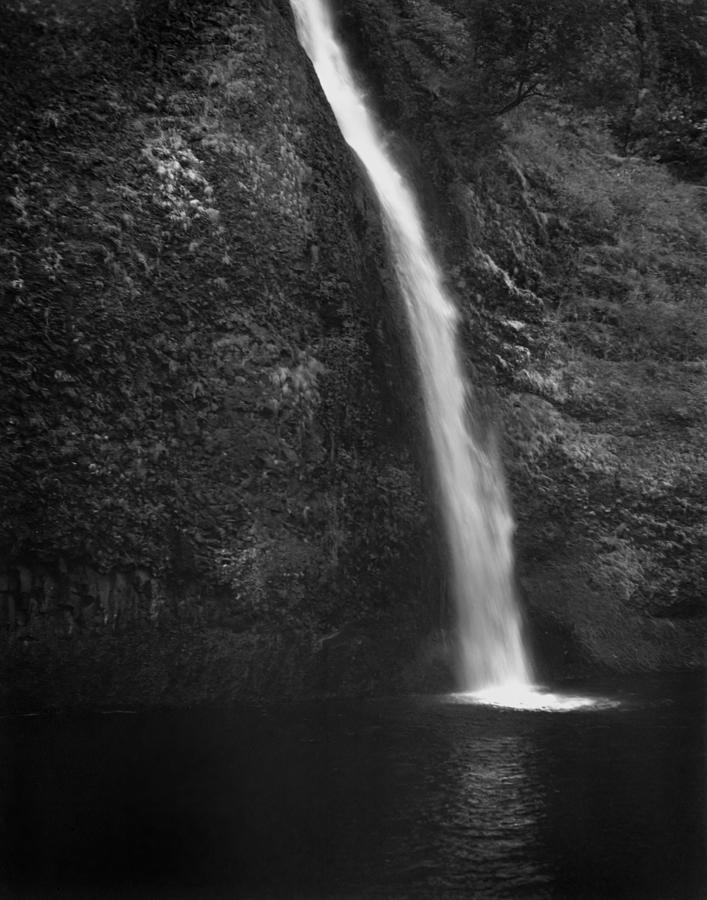 Horsetail Fall, OR in B/W Photograph by Rudy Umans