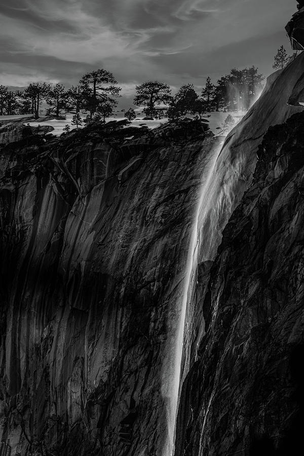 Horsetail Falls in Monochrome - Yosemite  Photograph by Amazing Action Photo Video
