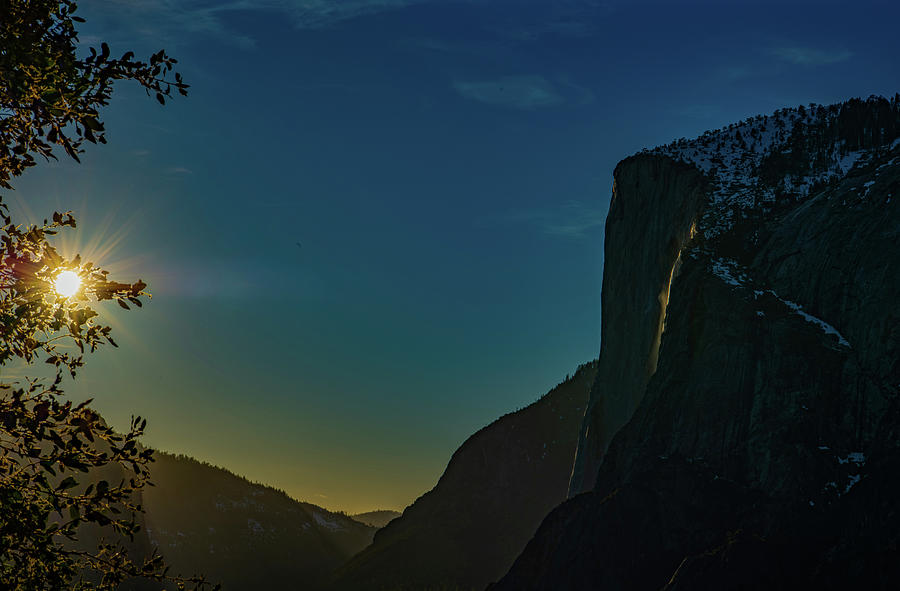 Horsetail Falls with Sun Burst  Photograph by Amazing Action Photo Video