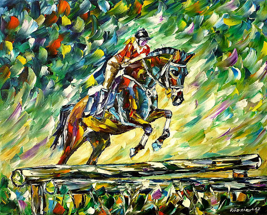 Horsewoman Painting by Mirek Kuzniar