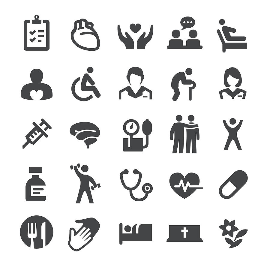 Hospice Care and Nursing Home Icons - Smart Series Drawing by -victor-