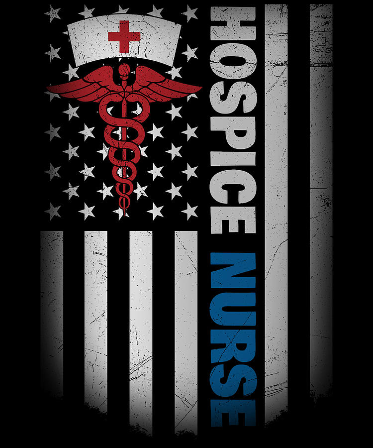 Hospice Nurse American Flag USA Digital Art by Michael S