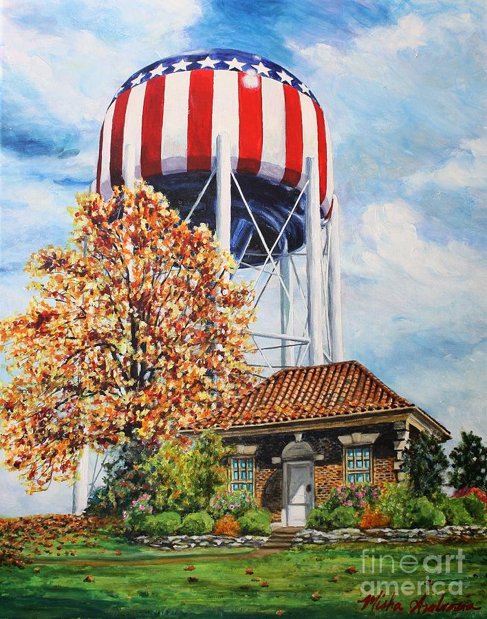 Hospital Hill Water Tower And Pump House In The Fall, Bowling Green, Kentucky Painting