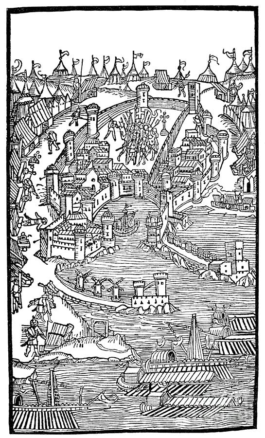 Hospitaller Siege Of Rhodes Drawing by Granger