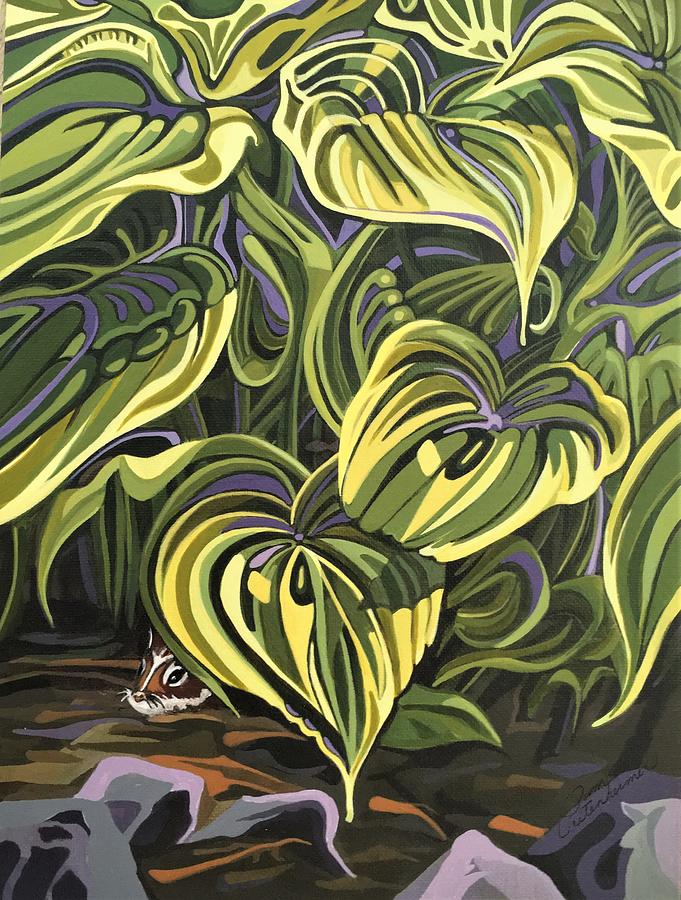 Hosta Hideaway for the Chipper Painting by Pam Veitenheimer