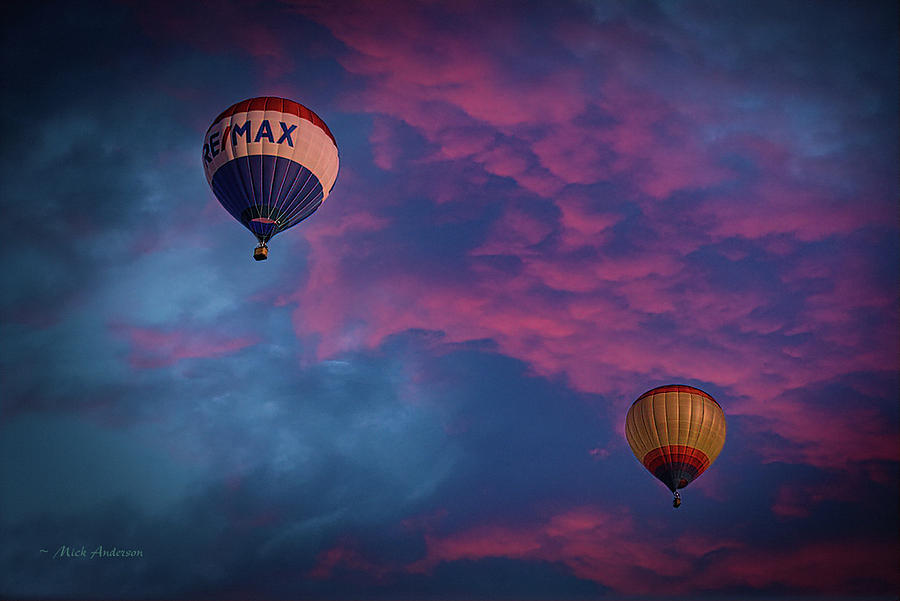 Hot Air At Sunset Photograph by Mick Anderson
