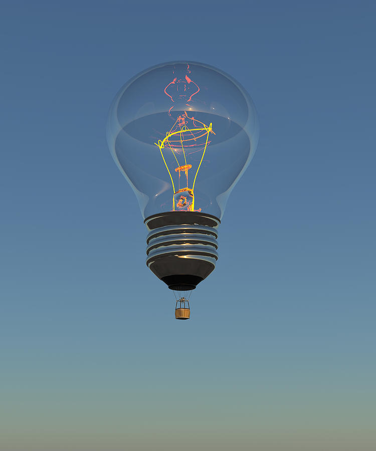 Hot Air Balloon as Incandescent Light Bulb Photograph by Boris SV