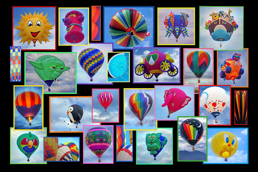 Hot Air Balloon Collage - Transparent Photograph by Nikolyn McDonald