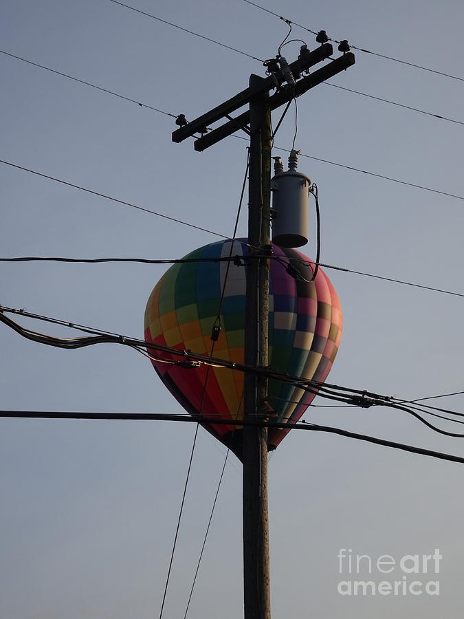 Hot Air Balloon Ev Wires Hidden Basket Photograph