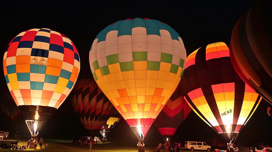 Hot Air Balloon Night Glow Photograph By Dale Gerdes - Fine Art America