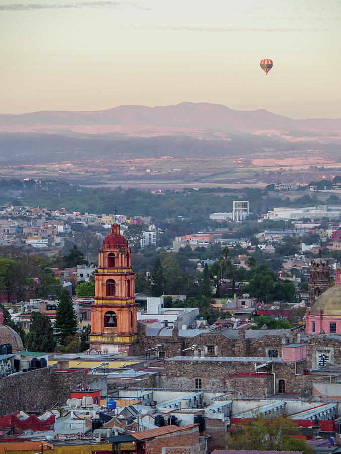 Hot Air Balloon Over San Miguel de Allende Mexico Photograph by Mary Lee Dereske