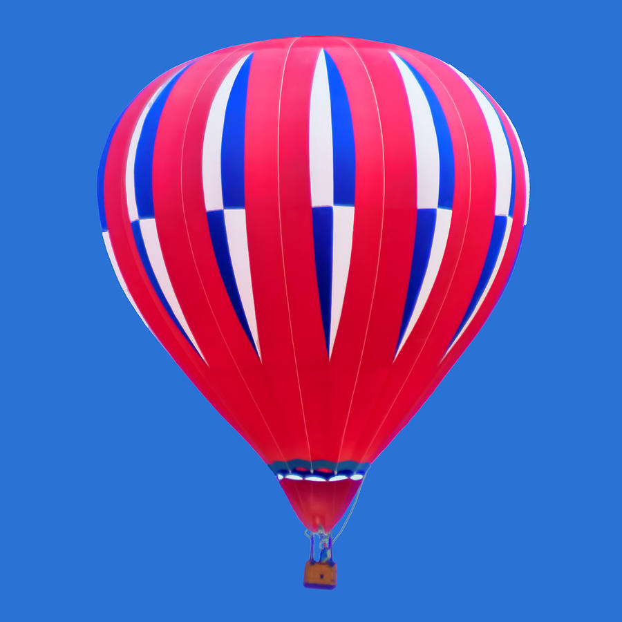 Hot Air Balloon - Red White Blue - Transparent Photograph by Nikolyn McDonald
