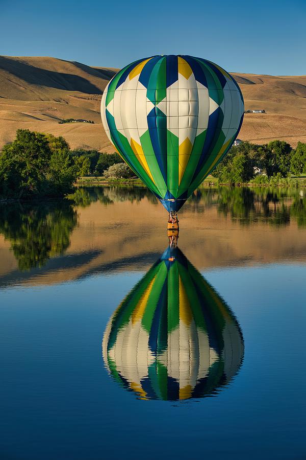 Hot Air Balloon Reflection 2 Photograph by Lynn Hopwood
