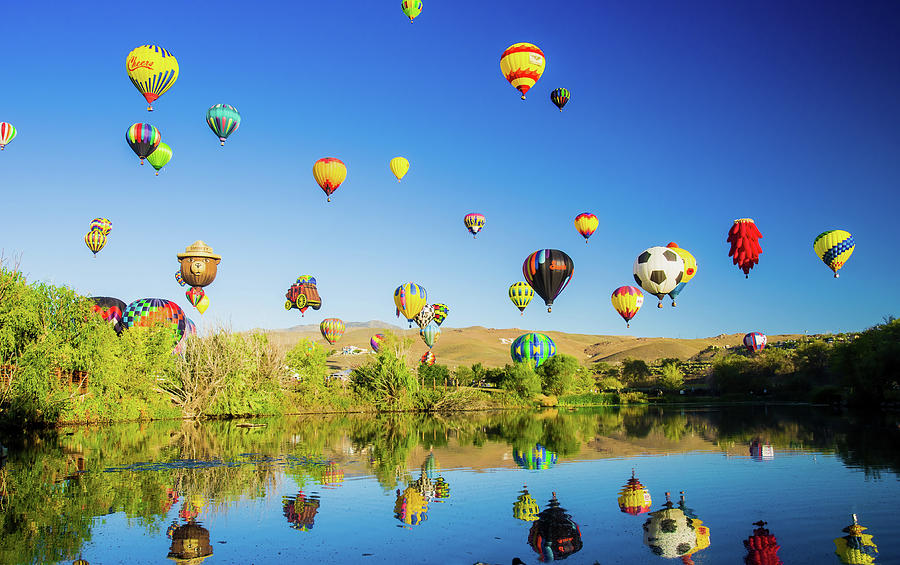 Hot Air Balloon Reflections Photograph by Sue Penchina - Fine Art America