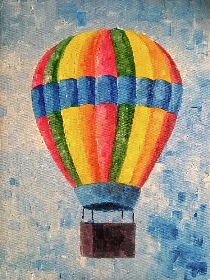 Hot Air Balloon Digital Art by Sophia Gaki Artworks