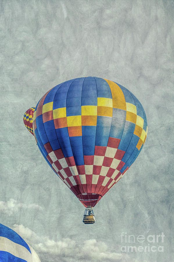 Hot Air Balloon, Vertical Vintage  Artwork Photograph