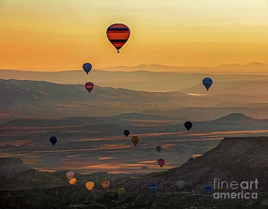 Hot Air Balloons at Sunrise, Cappadocia Photograph by Arterra Picture Library