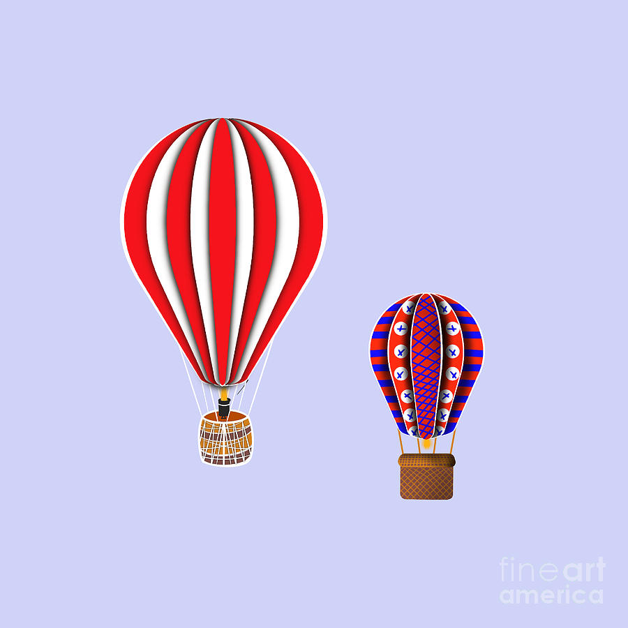 Hot Air Balloons Digital Art by Xine Segalas
