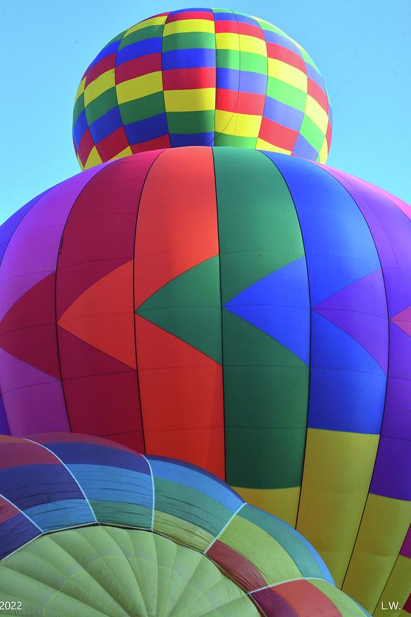 Abstract Photograph - Hot Air Balloons Getting Ready To Go Vertical by Lisa Wooten