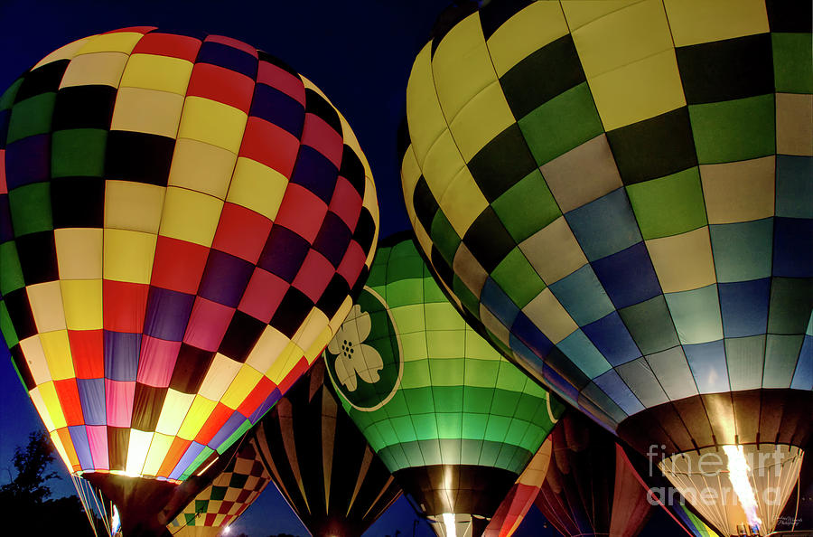 Hot Air Balloons Lit Up Photograph by Jennifer White