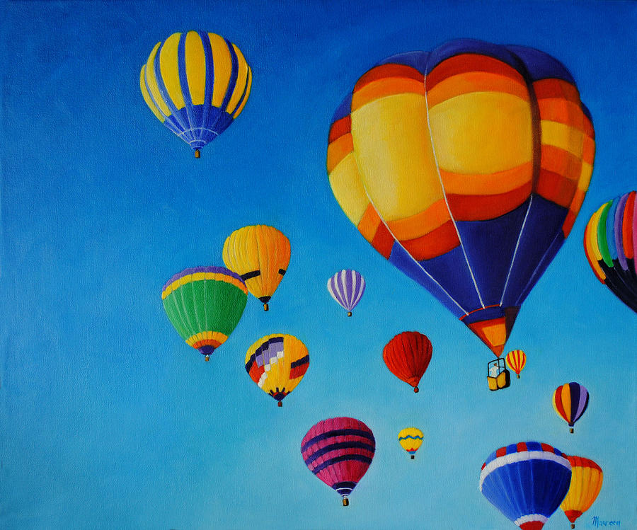 Hot Air Balloons Painting by Maureen Riesco - Fine Art America