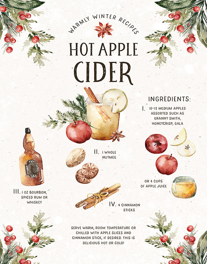 Hot Apple Cider Recipe Mixed Media by Colleen Taylor