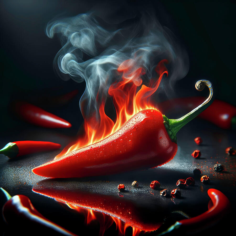 Hot Chili Pepper Digital Art by Donna Kennedy