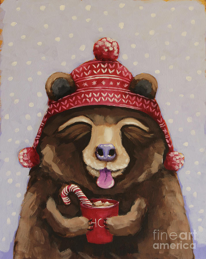 Hot Chocolate Bear Painting by Lucia Stewart