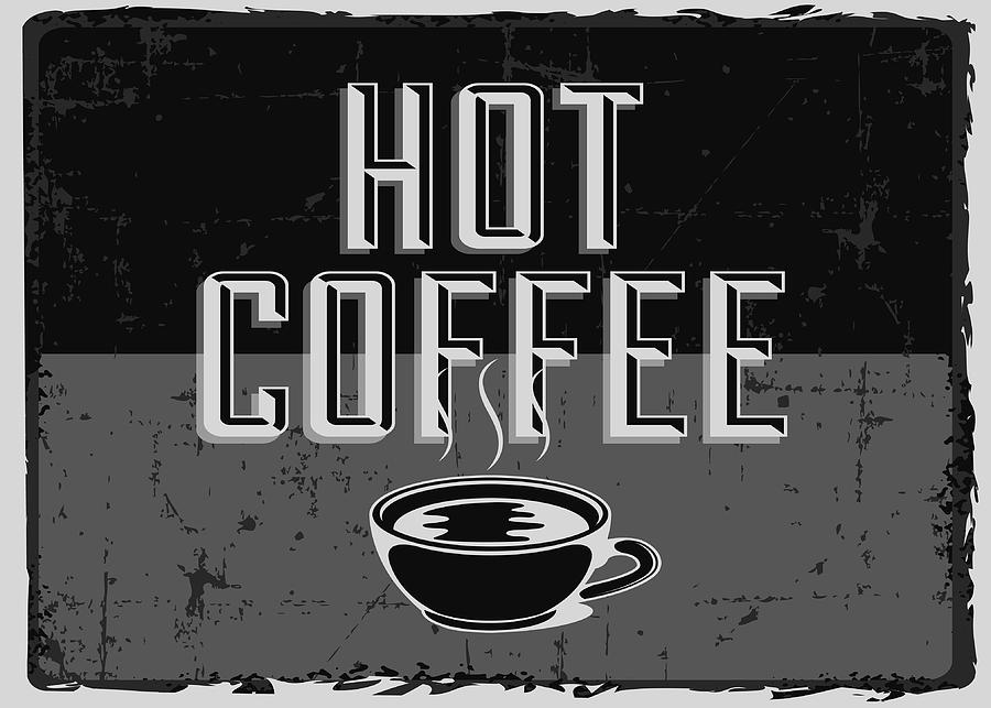 Hot Coffee Retro Digital Art by Riza Ldi - Fine Art America