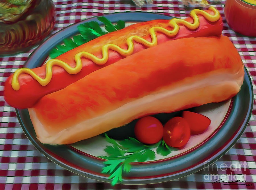 Hot Dog Digital Art by Frank Lee