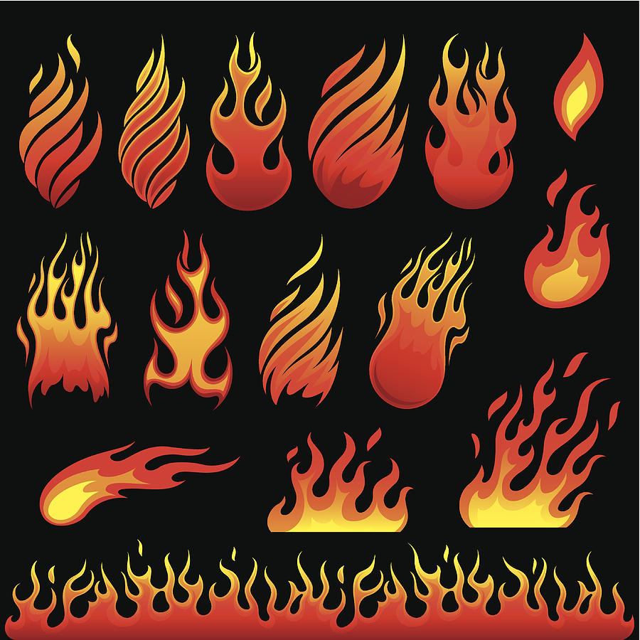 Hot fire symbols Drawing by Enjoynz