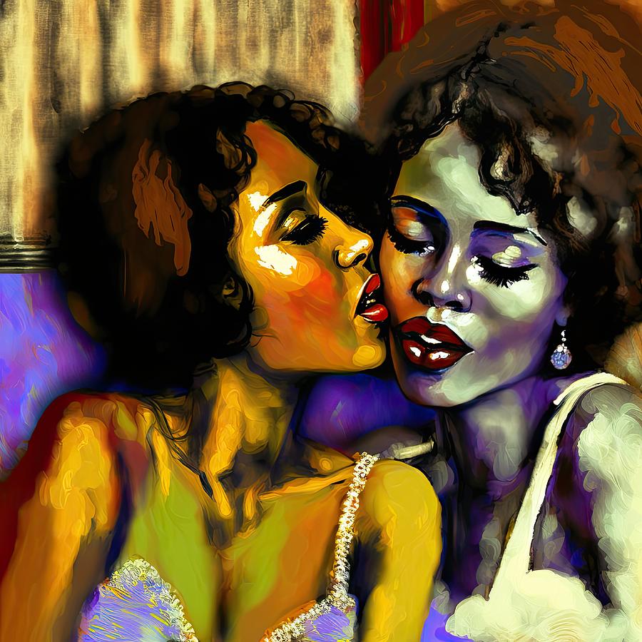 Vintage Digital Art - Hot Kisses by My Head Cinema
