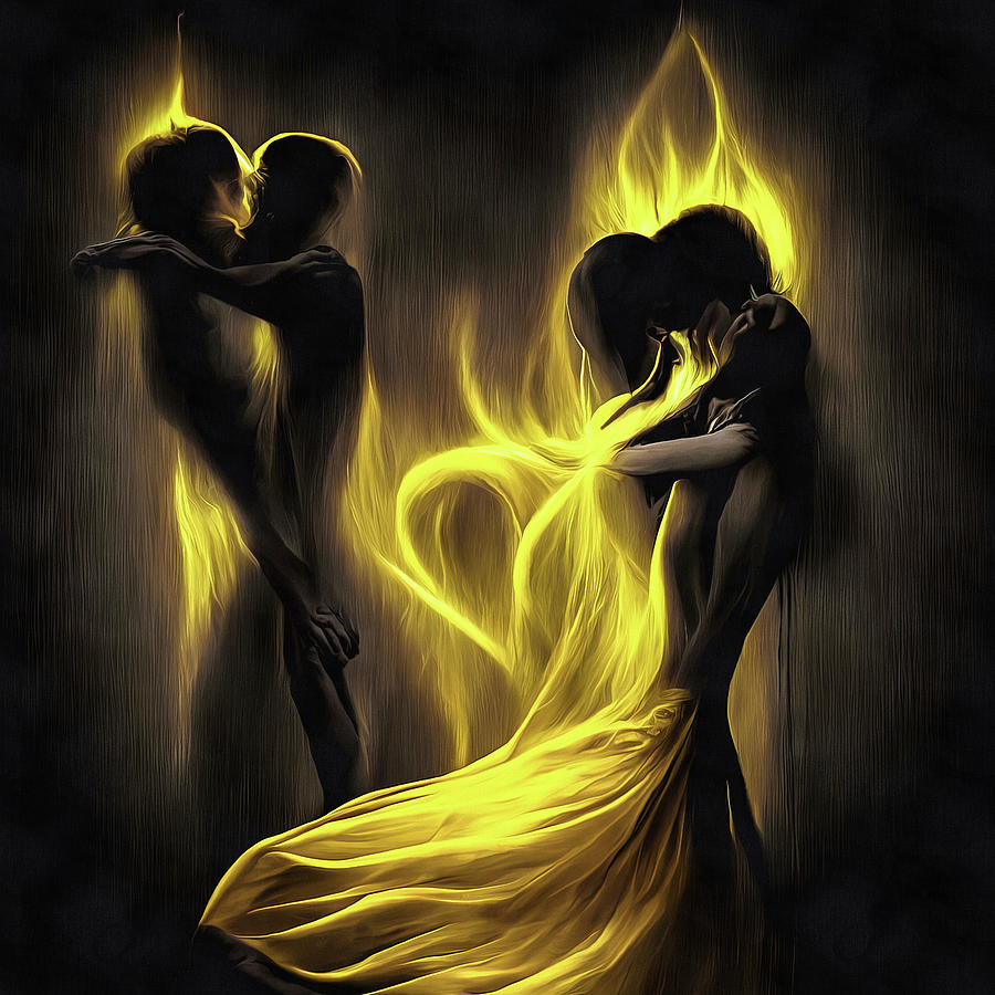 Abstract Digital Art - Hot Love 03 Burning Passion by Matthias Hauser