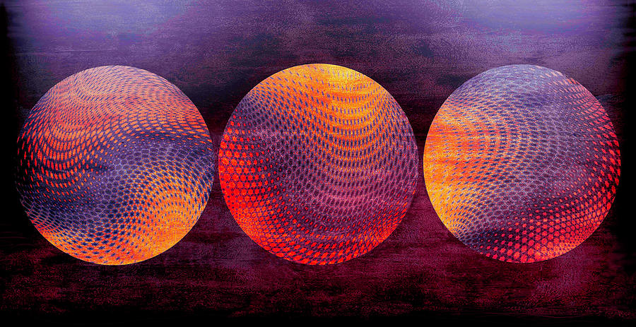 Orbs Digital Art - Hot Magenta Orbs by Grace Iradian Orbs Digital Art - Hot Magenta Orbs by Grace Iradian
