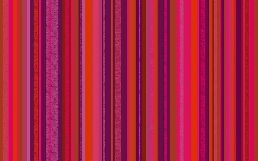 Hot Pink and Orange Stripes Digital Art by Val Arie