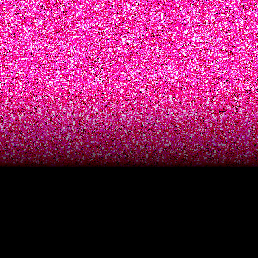 Hot Pink Glitter And Solid Black Ombre by Stink Pad