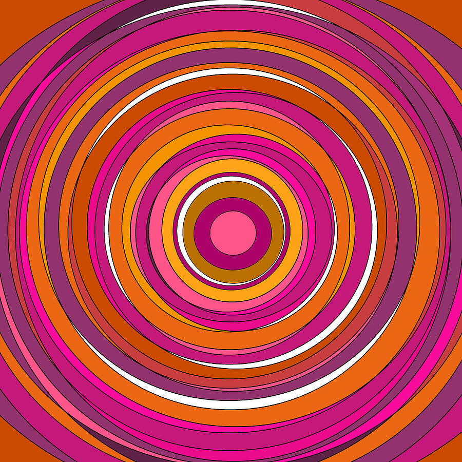 Hot Pink Glow - Circles Digital Art by Val Arie