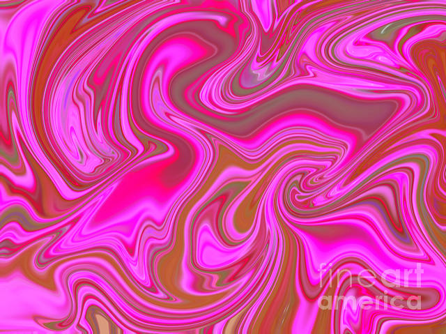 Hot Pink Swirl Design Pattern Digital Art by Barefoot Bodeez Art