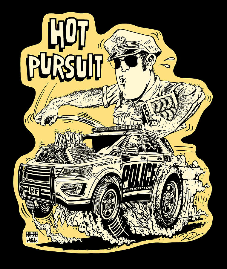 Car Digital Art - Hot Pursuit by Ruben Duran