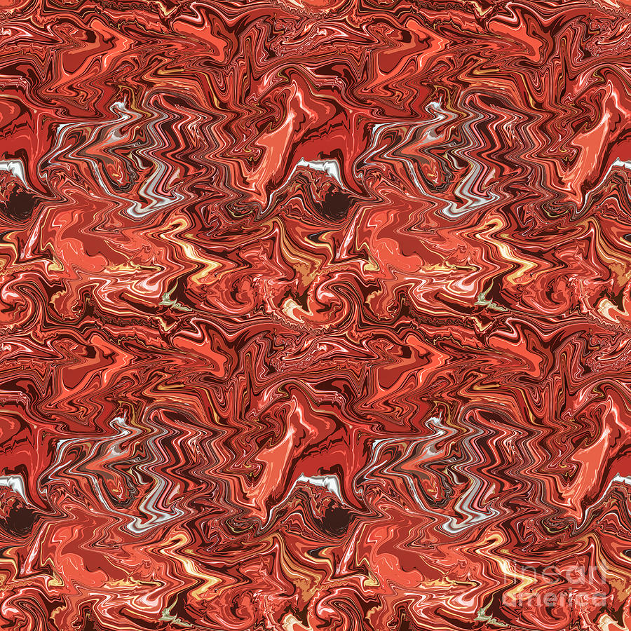 Hot red peppers in sauce marble Digital Art by Susan Vineyard