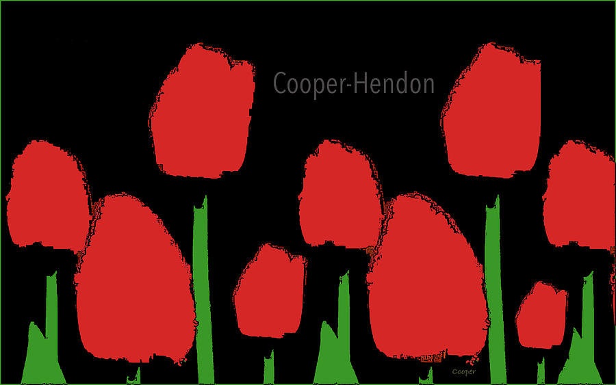 Hot Red Tulips 7 Tote Bag Digital Art by Peggy Cooper-Hendon