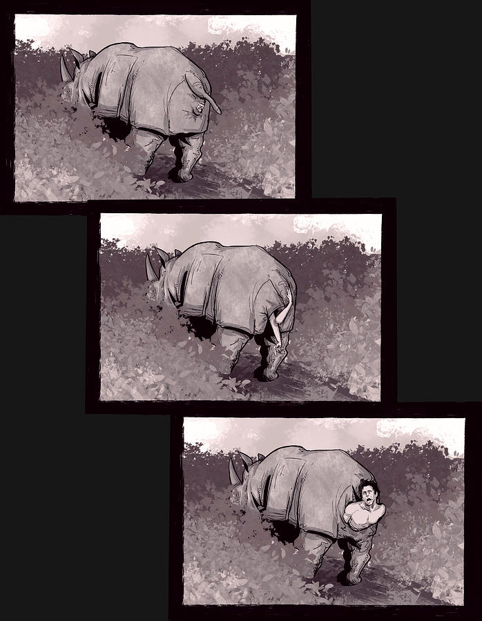 Hot Rhino Drawing