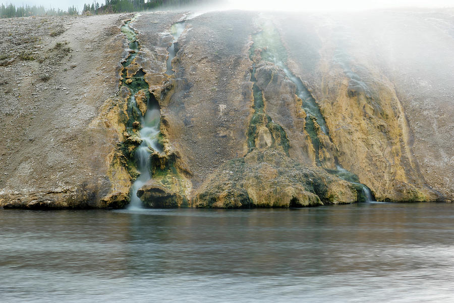 Hot Srings Waterfall Falling Into The Firehole River Photograph