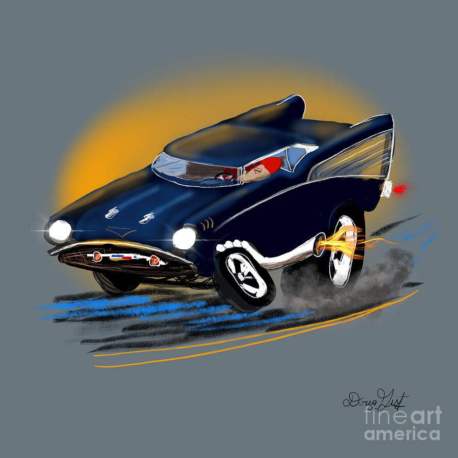 Hot Rod 57 Chevy Bel Air Digital Art by Doug Gist