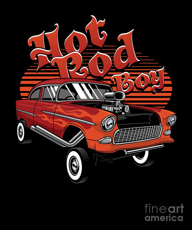 Hot Rod Boy Hotrof Racing American Vintage Cars Gift Digital Art by ...