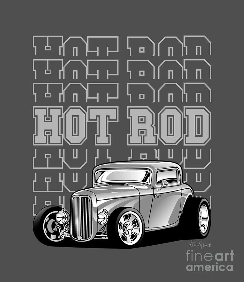 Hot Rod Word Art V2 Digital Art by Walter Herrit