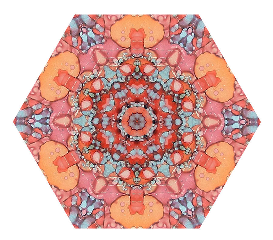 Turquoise Digital Art - Hot Spots Kaleidoscope by Sarajane Helm