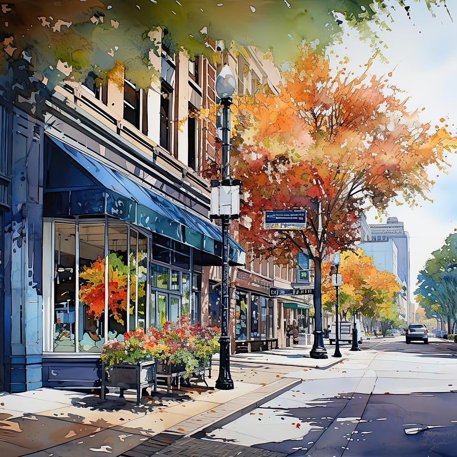 Hot Springs National Park Painting - Hot Springs Arkansas Fall Foliage  by Lourry Legarde