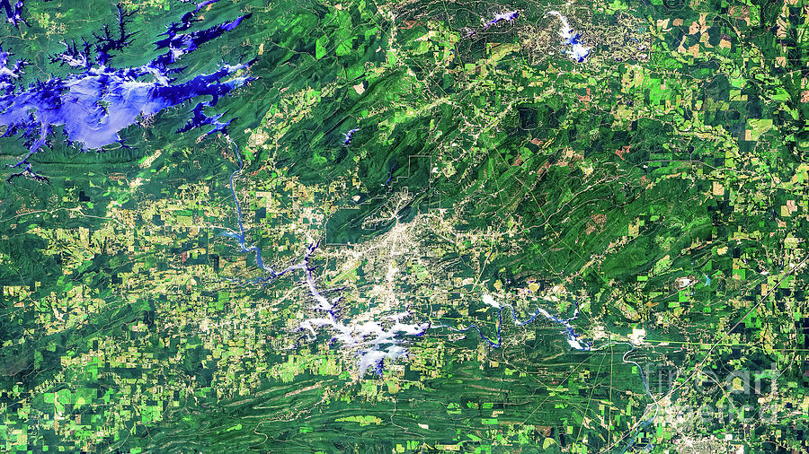 Hot Springs National Park Arkansas From Space Photograph by M G Whittingham