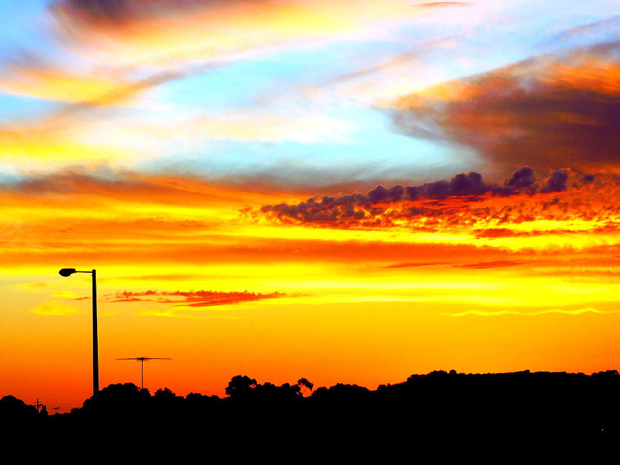 Hot Summer Sunset Western Australia Pyrography by Roberto Gagliardi